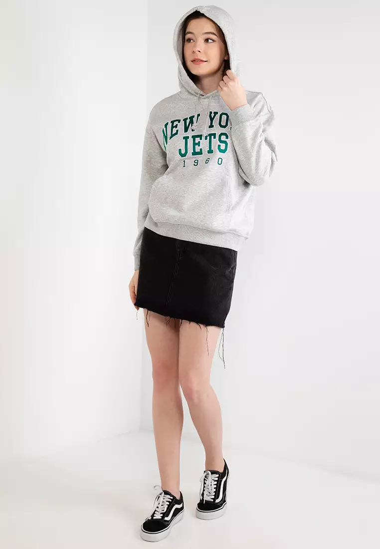 H&M+ Motif-front sweatshirt - Dark green/New York Jets - Ladies