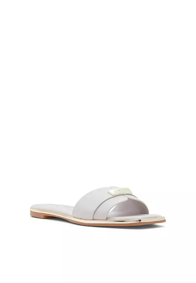 Aldo white slides online