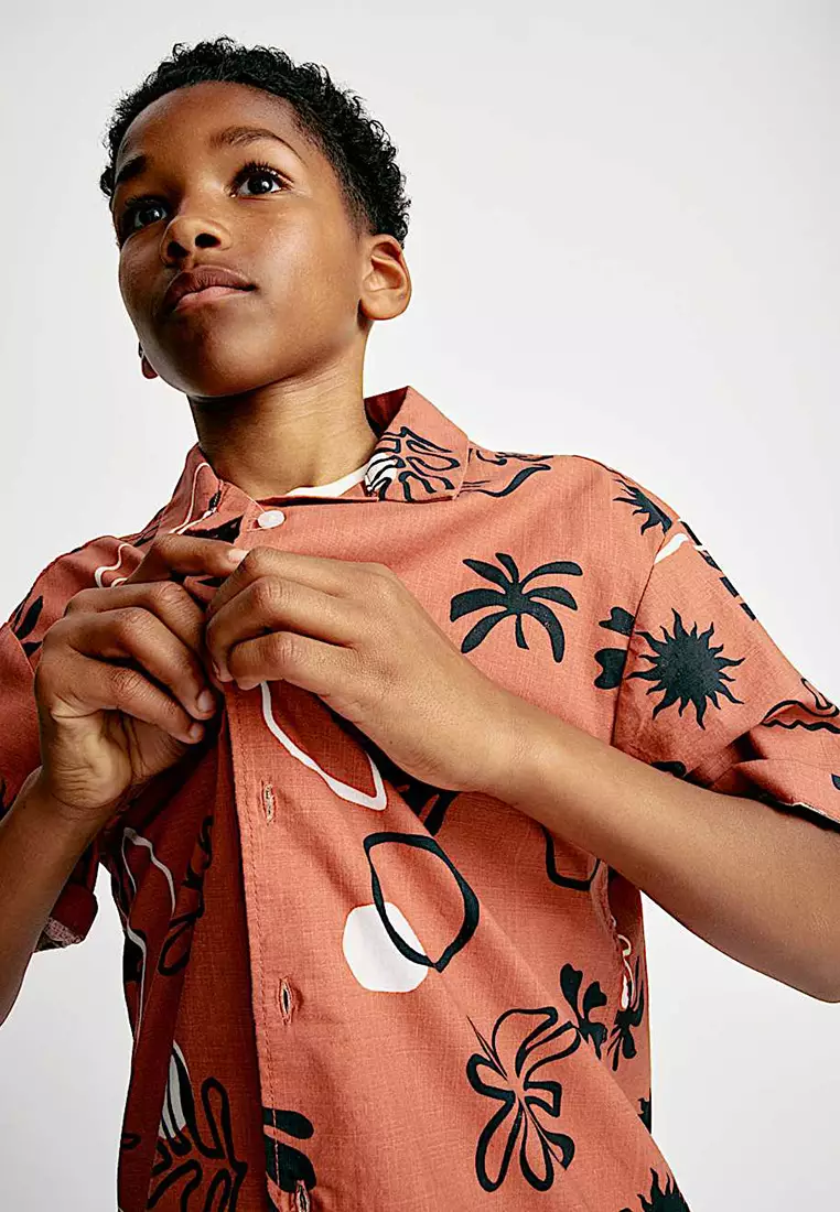 Pure Cotton Palm Print Shirt