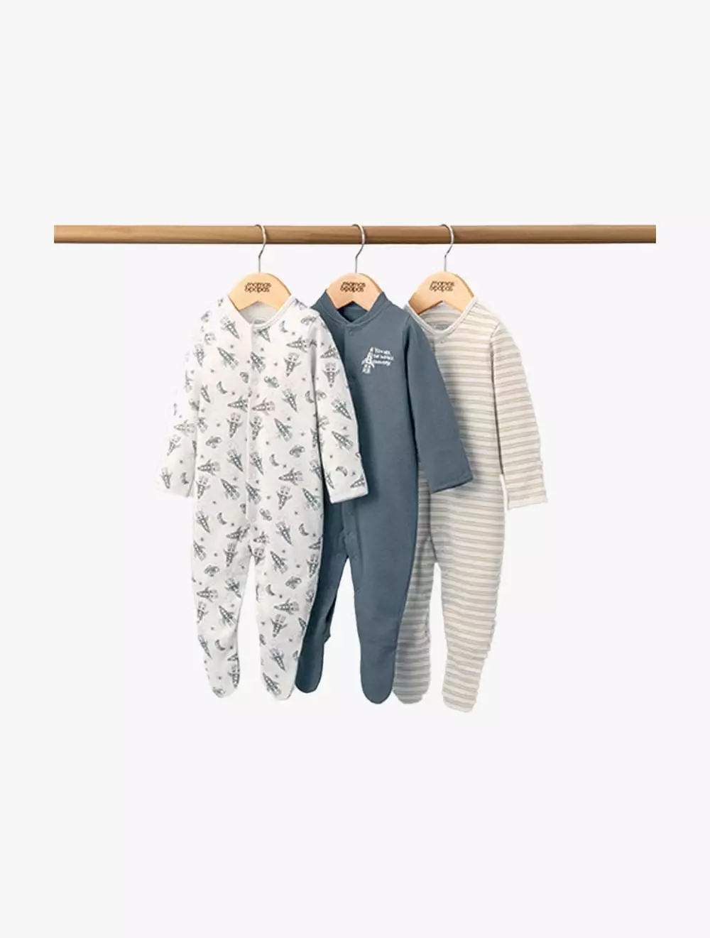 Mamas & Papas 3 Pack Universe Sleepsuits - MPSS79FB3K