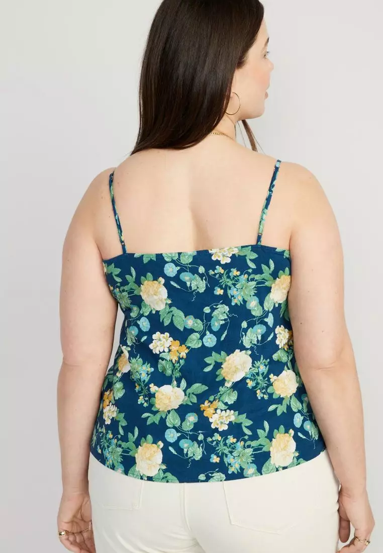 Matching Printed Ruffled Wrap-Effect Cami Blouse For Women