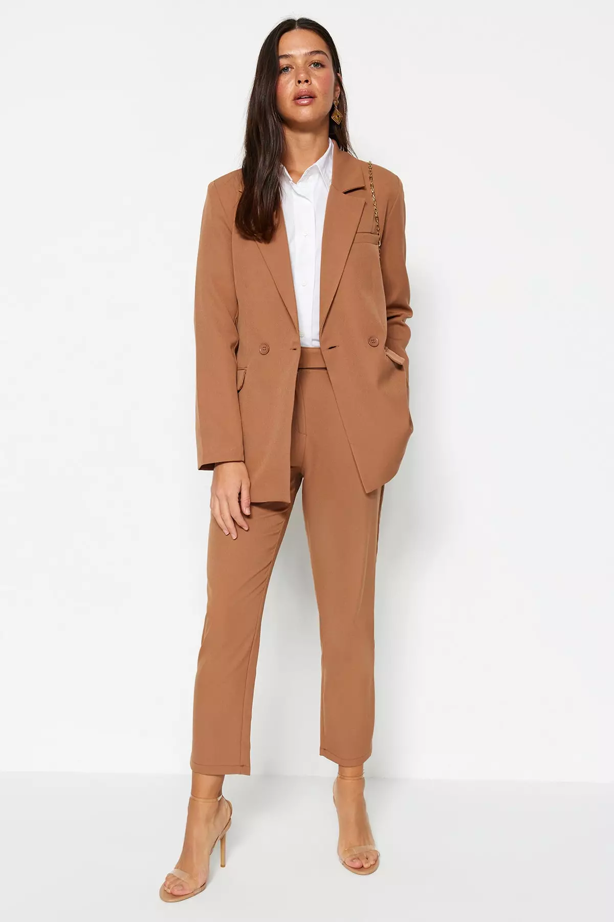 Camel blazer sales jacket womens
