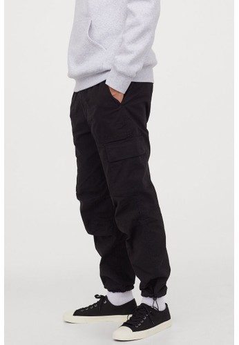 H&M black Cargo trousers Regular Fit 8DD20AA184A4B0GS_1