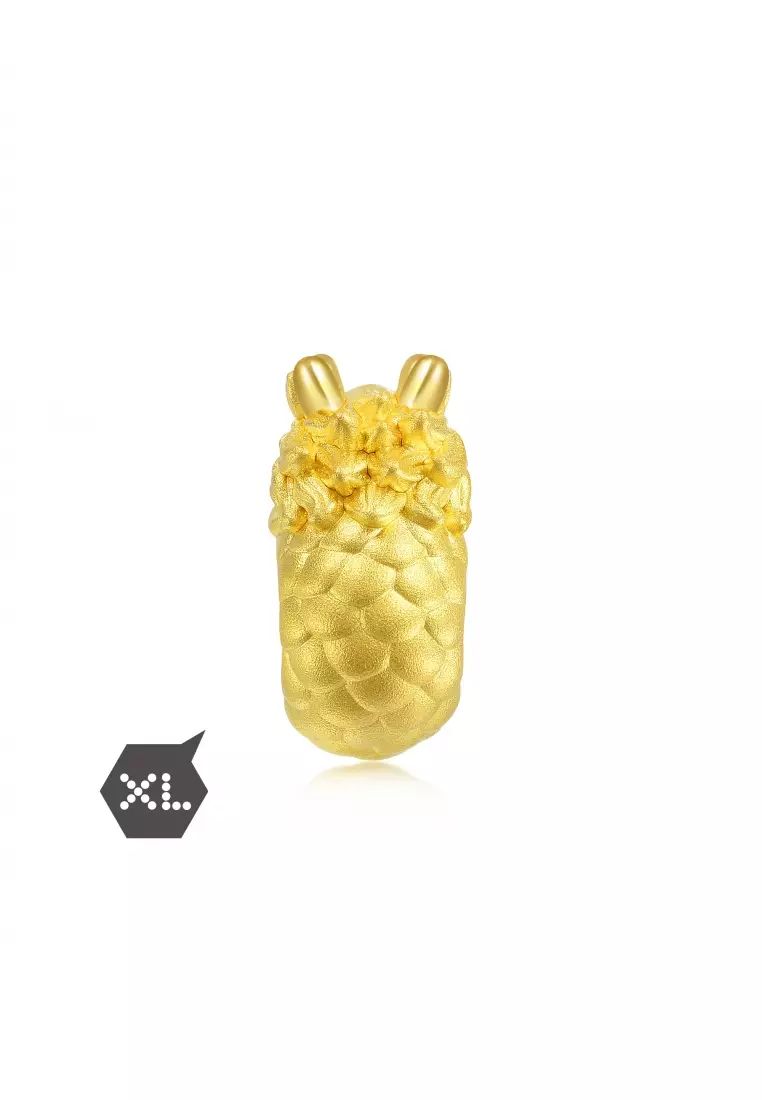 999 24K Solid Gold Culture Blessings Zodiac Dragon Charm for Men and Women 89973C (Bracelet not included)