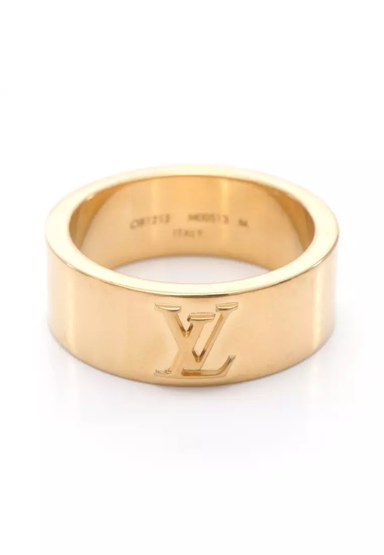 LOUIS VUITTON Ring Berg LV Instinct M size Gold Plated
