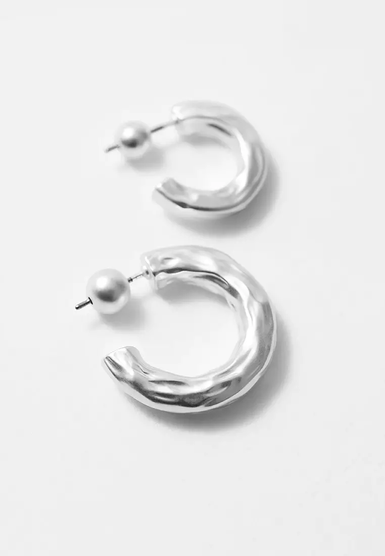 Textured Hoop Earrings Set