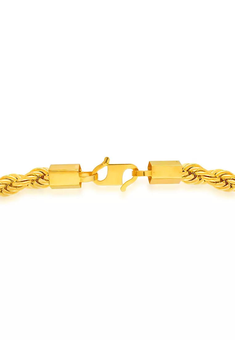 375/9K Gold Hollow Rope Chain Necklace R004 (8MM, 67CM)