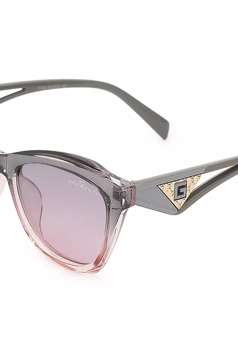 Unisex Polarized Cat-Eye Sunglasses (太陽眼鏡) - 棕色 / 灰色