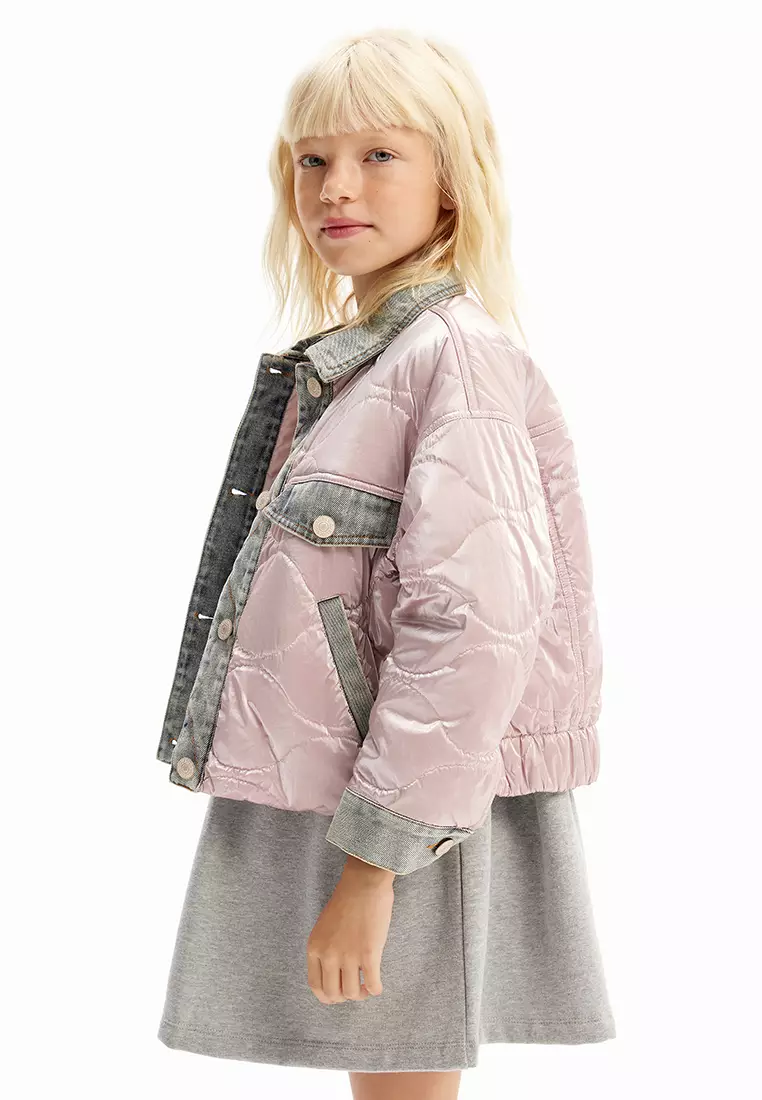 Desigual Girl Metallic bomber jacket.
