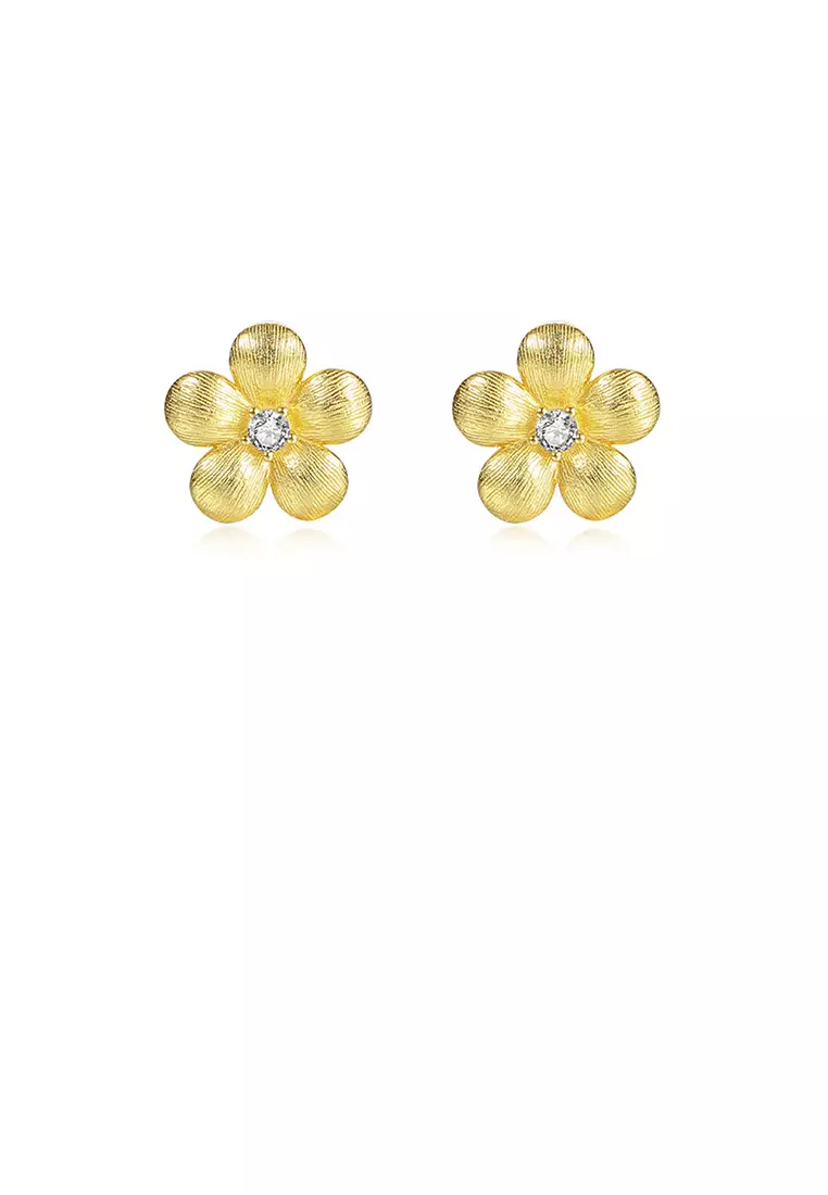 Gold simple stud top earrings