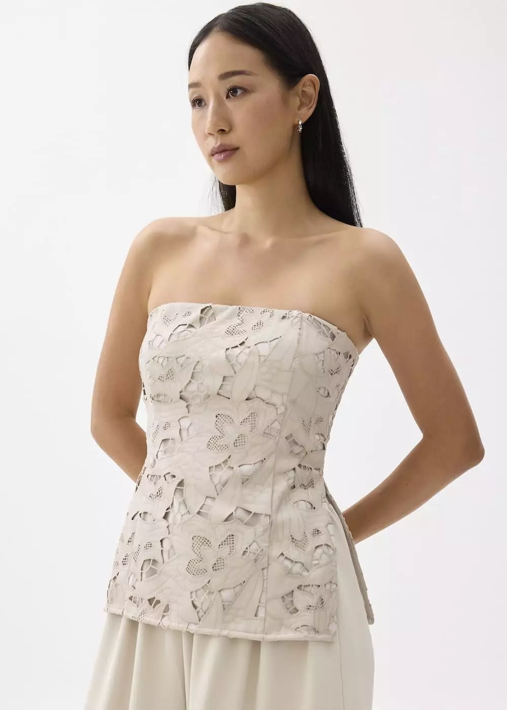 Atasan Wanita - BraFree by LB Vegan Leather Lace Tube Top