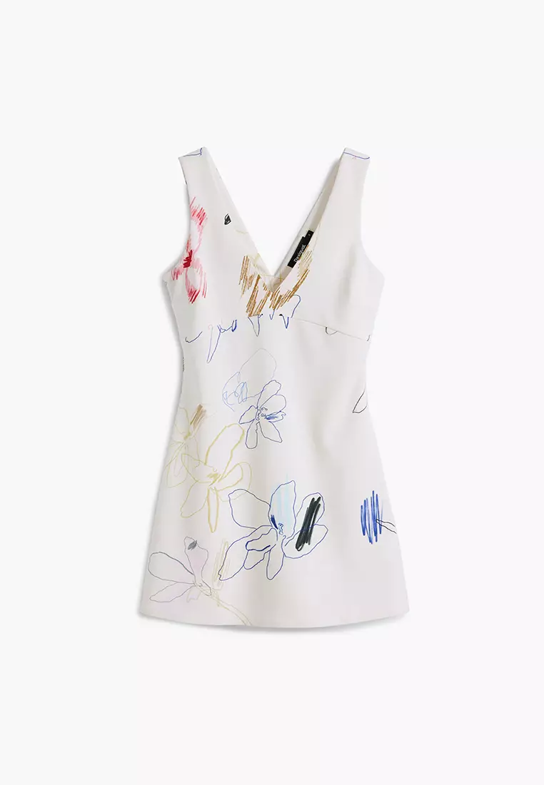 Pinafore dress with strokes