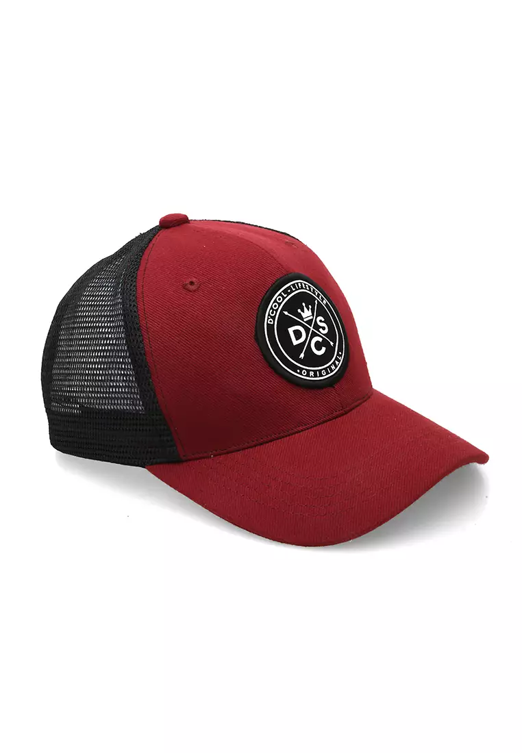 Raesan Topi Baseball Jaring Aksesoris Fashion Pria Adjustable Strap Material Polyester ORIGINAL - Maroon Black