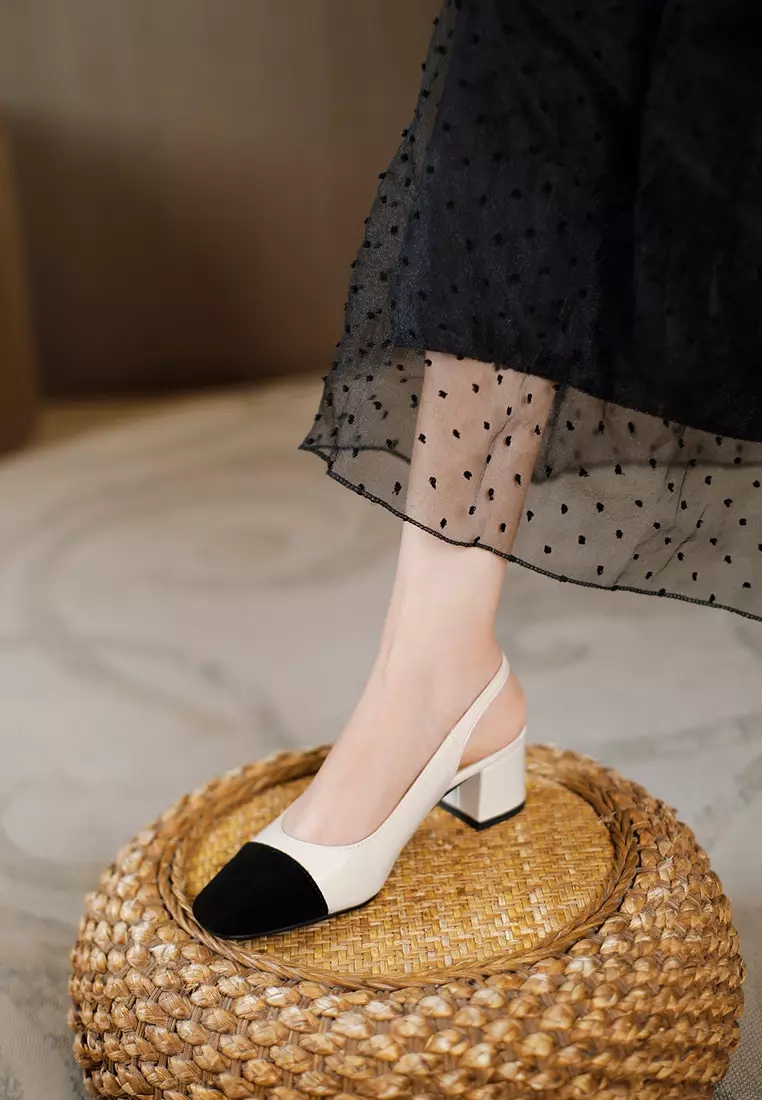 5CM Color Matching Synthetic Leather Slingback Heel TE215-10