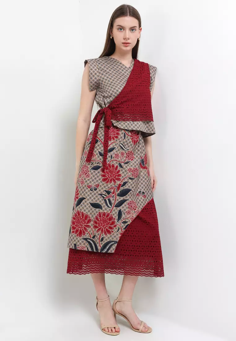 Setelan Blouse Atasan dan Bawahan Wanita Spesial Puspha Collection Pamela Kombinasi Katun Bordir