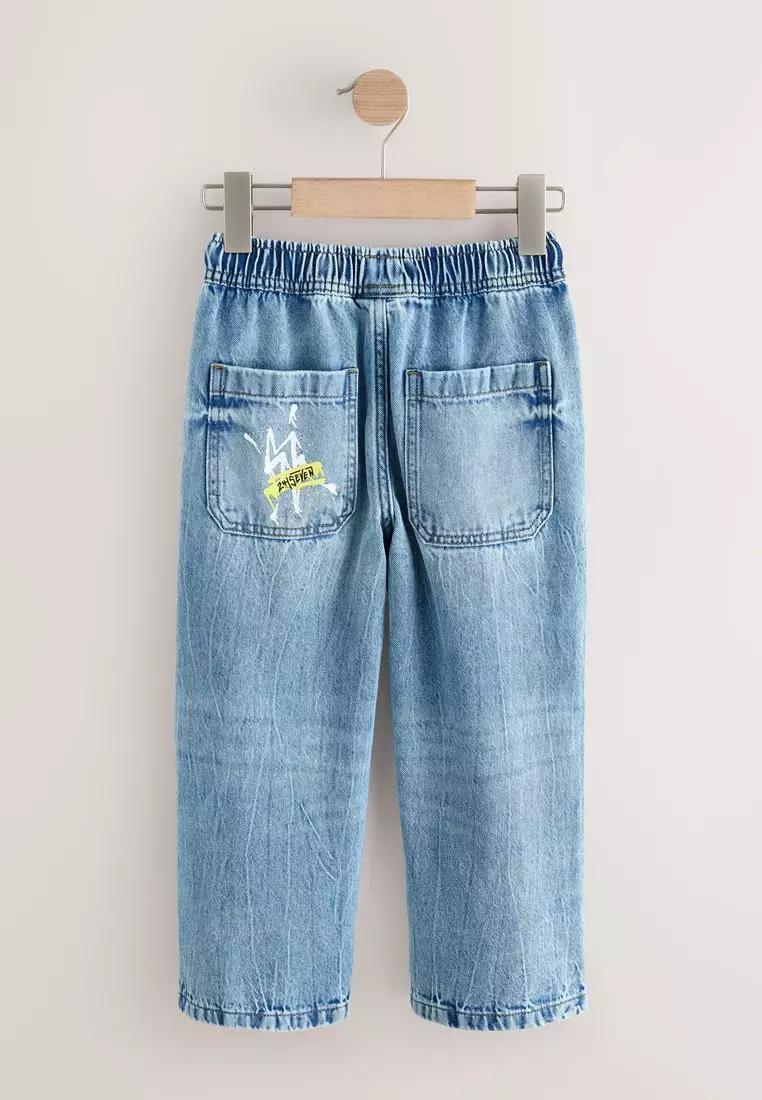 Pull on Denim Graffiti Jeans