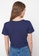 Trendyol 海軍藍色 Crew Neck Crop Knitted T-Shirt EF69FAA18864CCGS_2