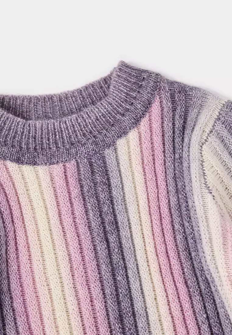 果凍丁香漸層針織連身裙