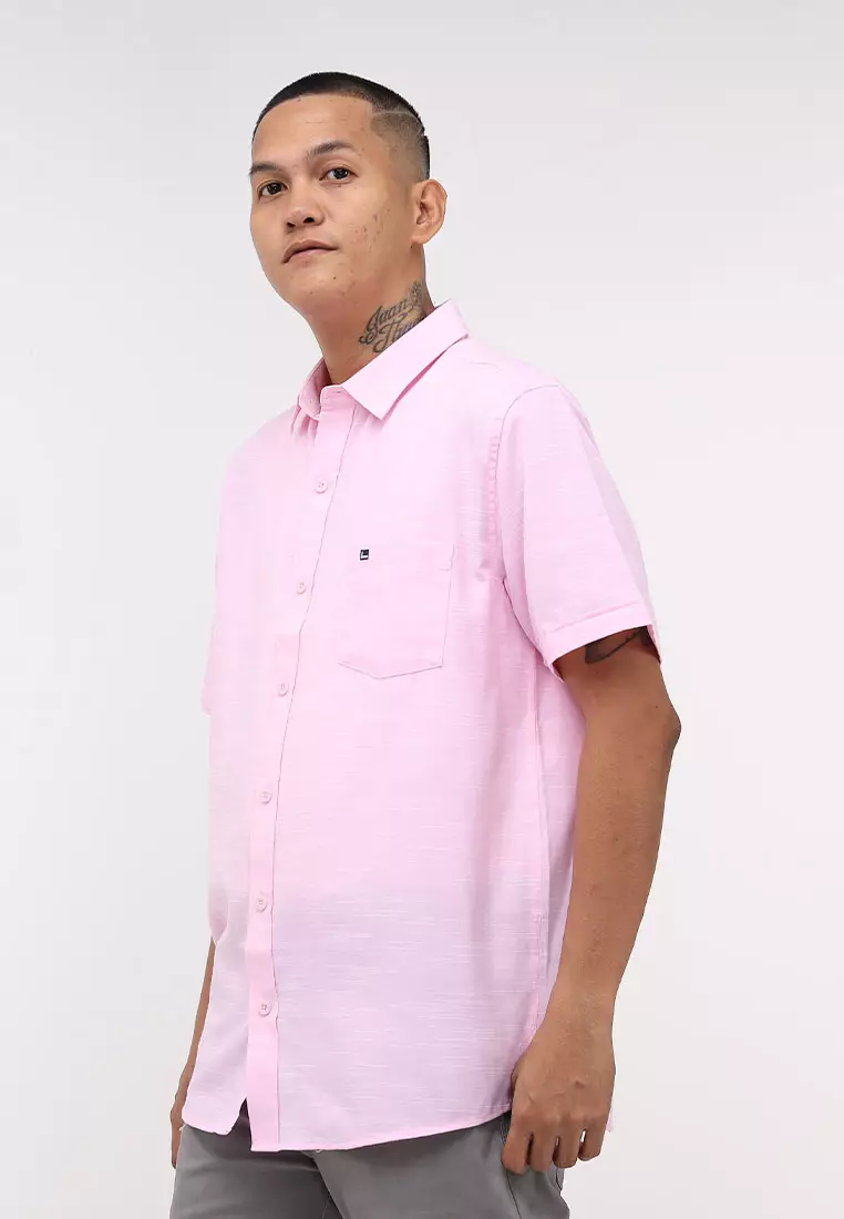 Boys pink short sleeve on sale shirt