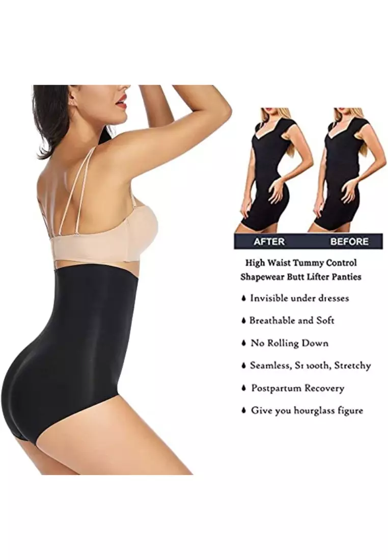 Premium Daelyn High-Waisted Girdle Panties in Black Shapewear Compression
