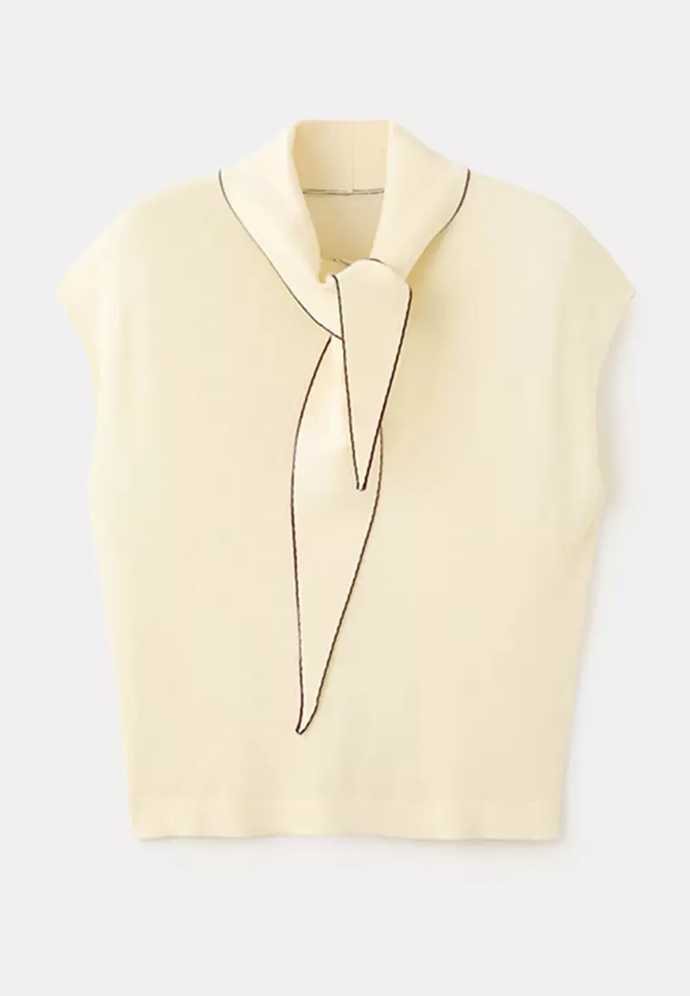 Knit Top With Scarf Detail