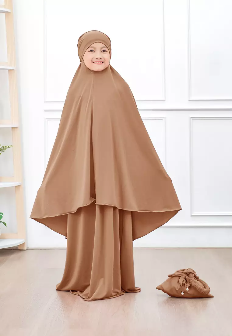 Zelena - Raudhia Prayer Set | Mukena French Khimar Set - Palm Sugar - Remaja