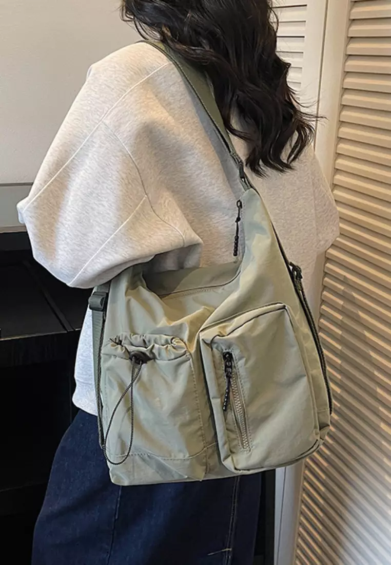 Waterproof Multi-Pocket Tote Crossbody Bag CA26042870GR