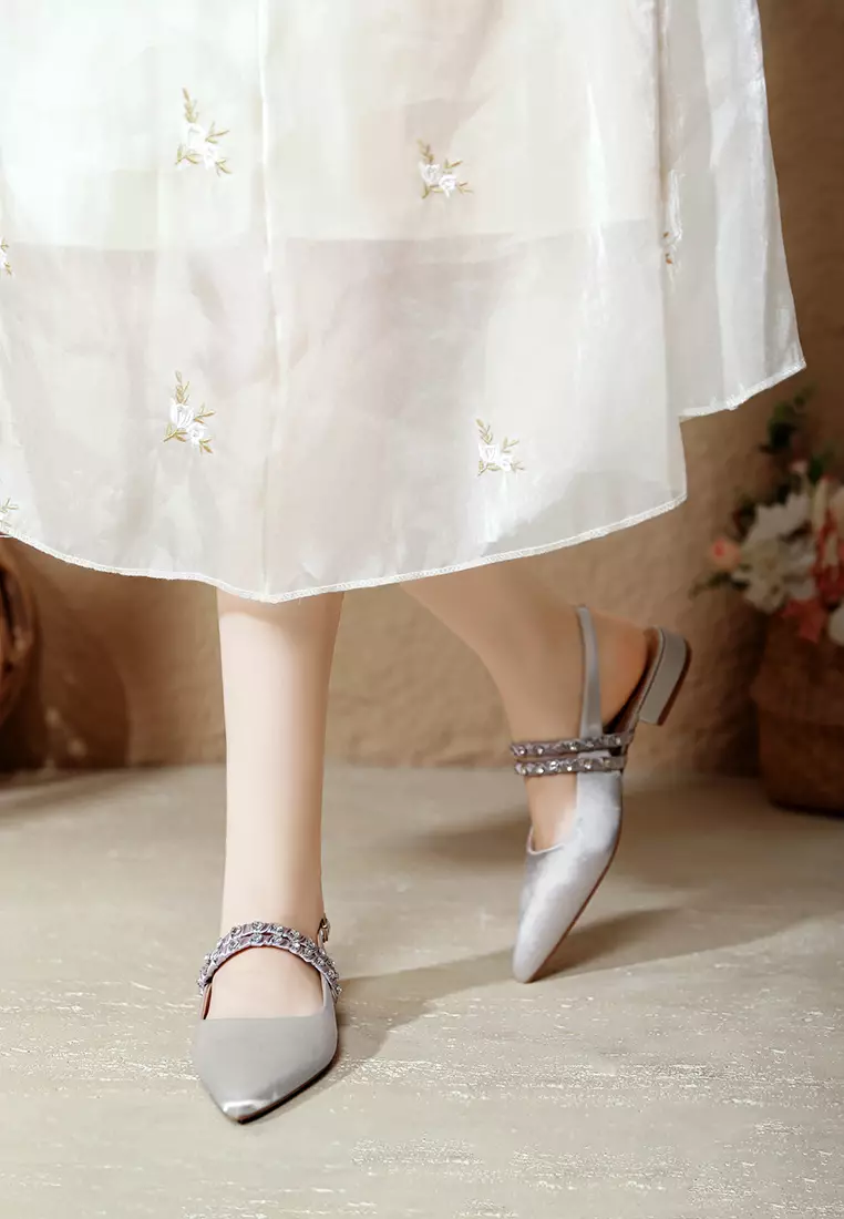 2.5CM Rhinestone Strap Slingback Heel TE578-29