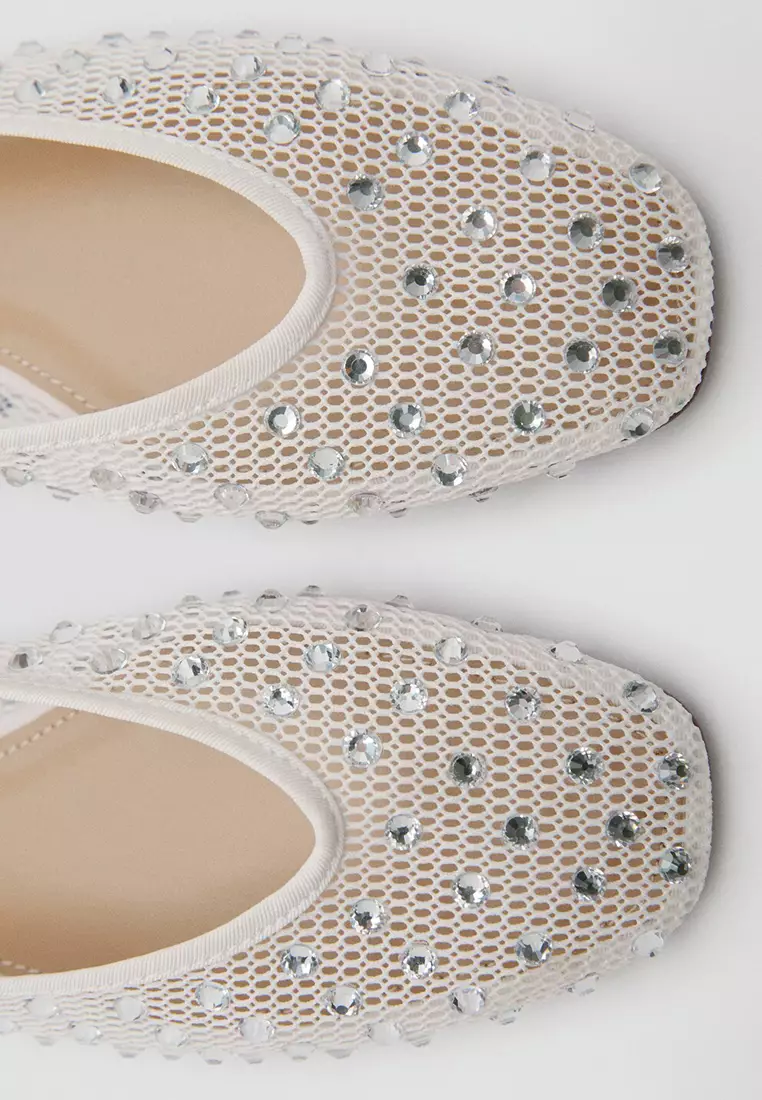 Mesh Shoes With Rhinestone Detail