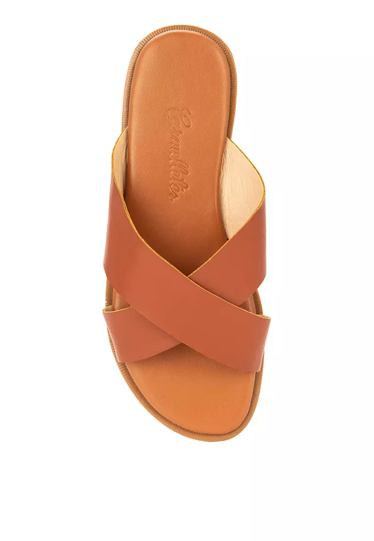 Cross Strap Flat Sandals