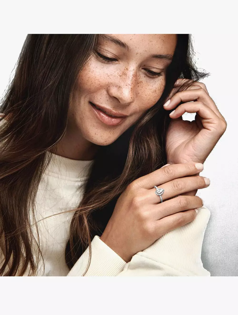 Sterling silver ring with clear cubic zirconia