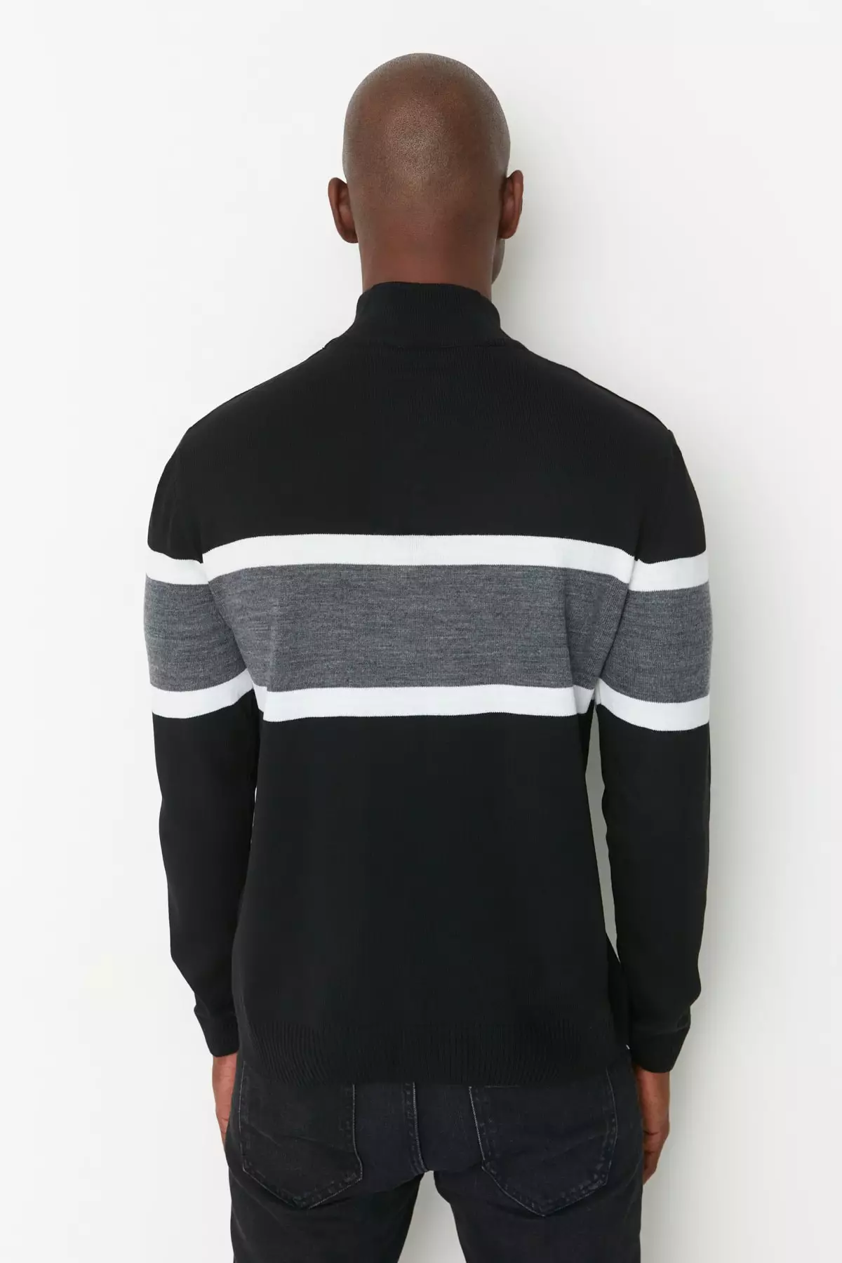 Slim Fit Half Turtleneck Zipper Sweater