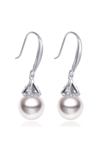 A-Excellence silver Premium Freshwater Pearl  6.75-7.5mm Geometric Earrings CD2B3ACB533D95GS_1