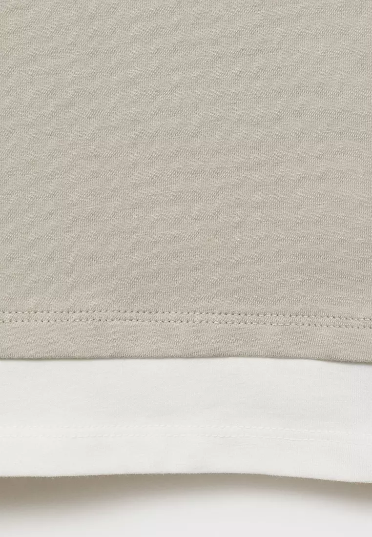 Contrasting Cotton-Blend T-Shirt