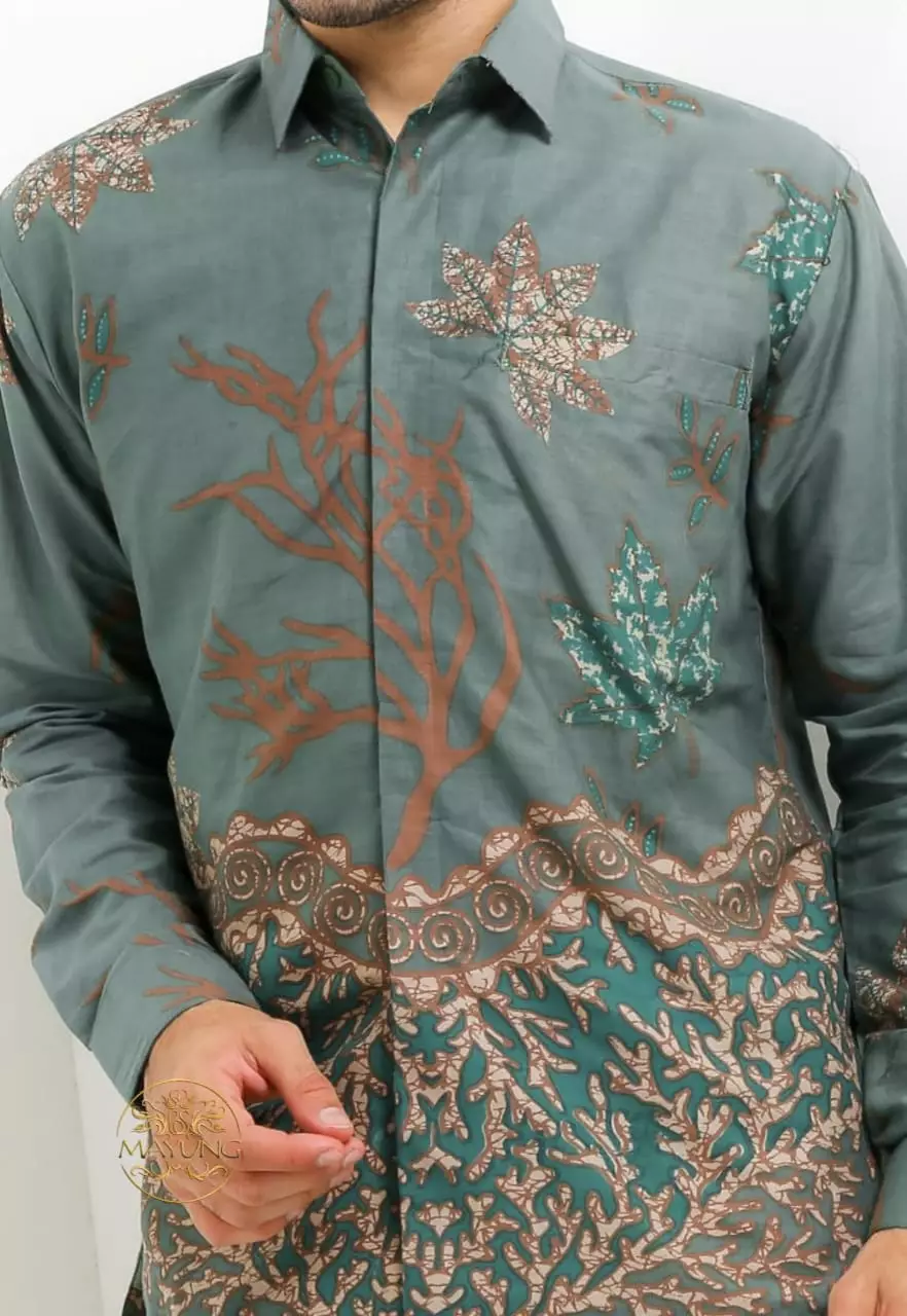 Hendrasuta Kemeja Batik Pria Premium Slimfit Modern Lengan Panjang PRS