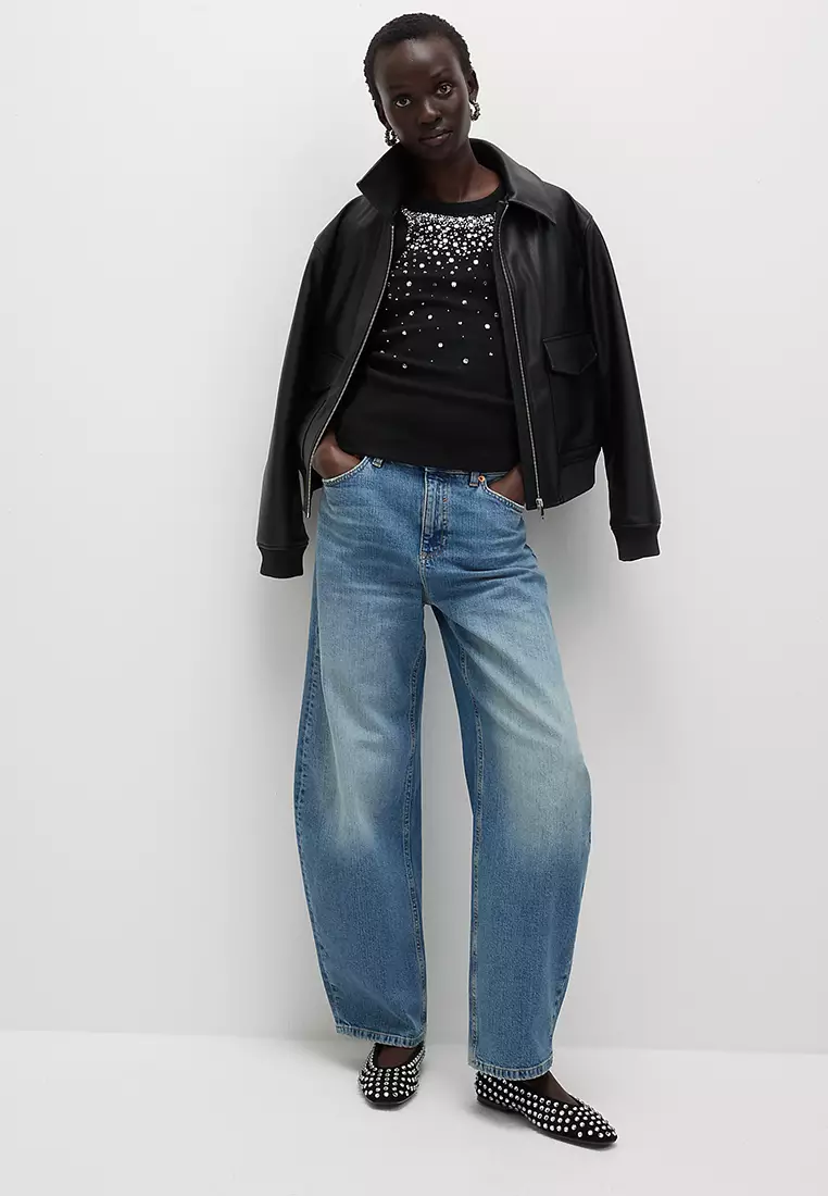 Cotton Rich Embellished Crew Neck Vest Top