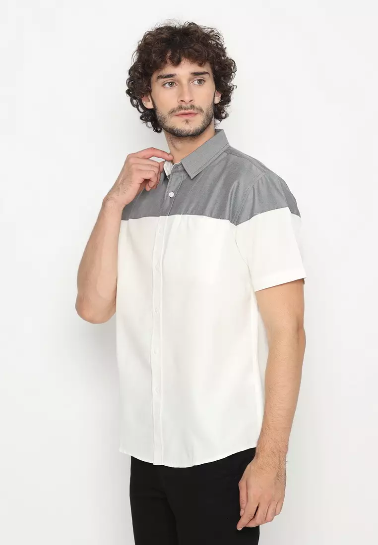RBJ Kemeja Polos Kombi Off White Regular Fit Pria