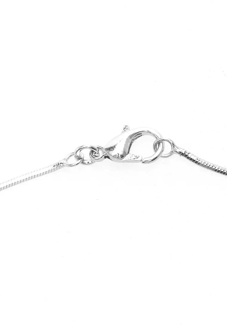 Ainsley Aksesoris Fashion Kalung Pria Wanita Necklace Liontin Balok Anti Karat Material Titanium ORIGINAL - Silver