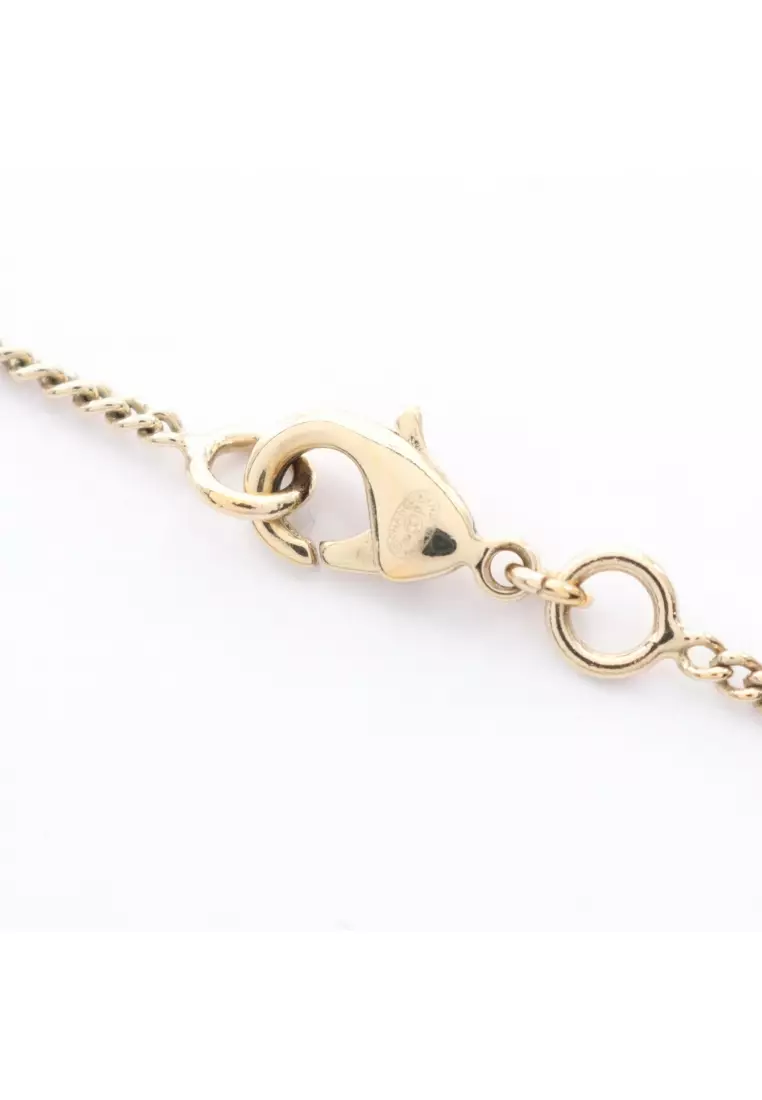 Pre-Loved Chanel coco mark matelasse necklace GP gold black 09P