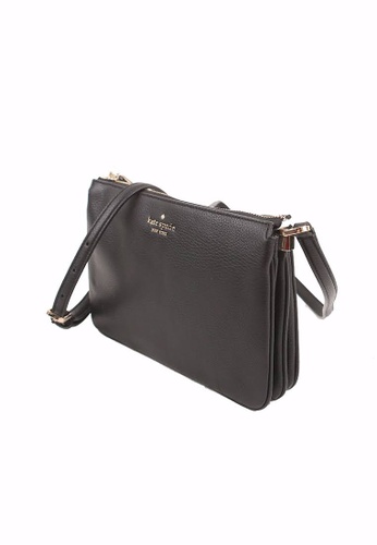 Buy Kate Spade Kate Spade Leila Pebble Leather WKR00448 Triple gusset  Crossbody Bag In Black 2023 Online | ZALORA Singapore