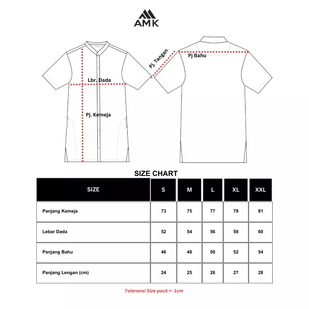 AMK Baju Koko Pria Lengan Pendek Bordir KK RAYYANKA S/S Terracota