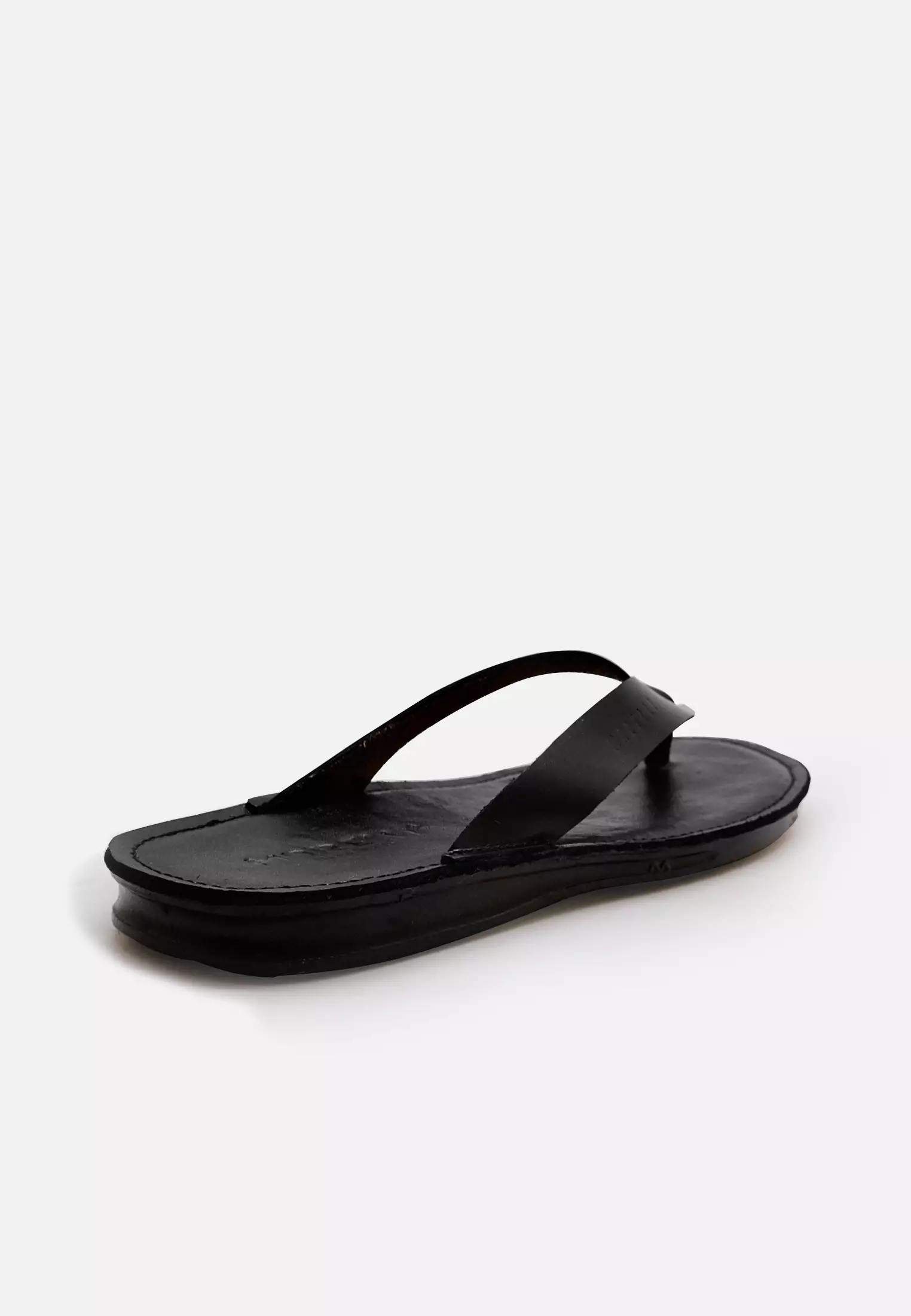 Carmen Sandal Jepit Pria Guinine Leather Anti Slip - Black