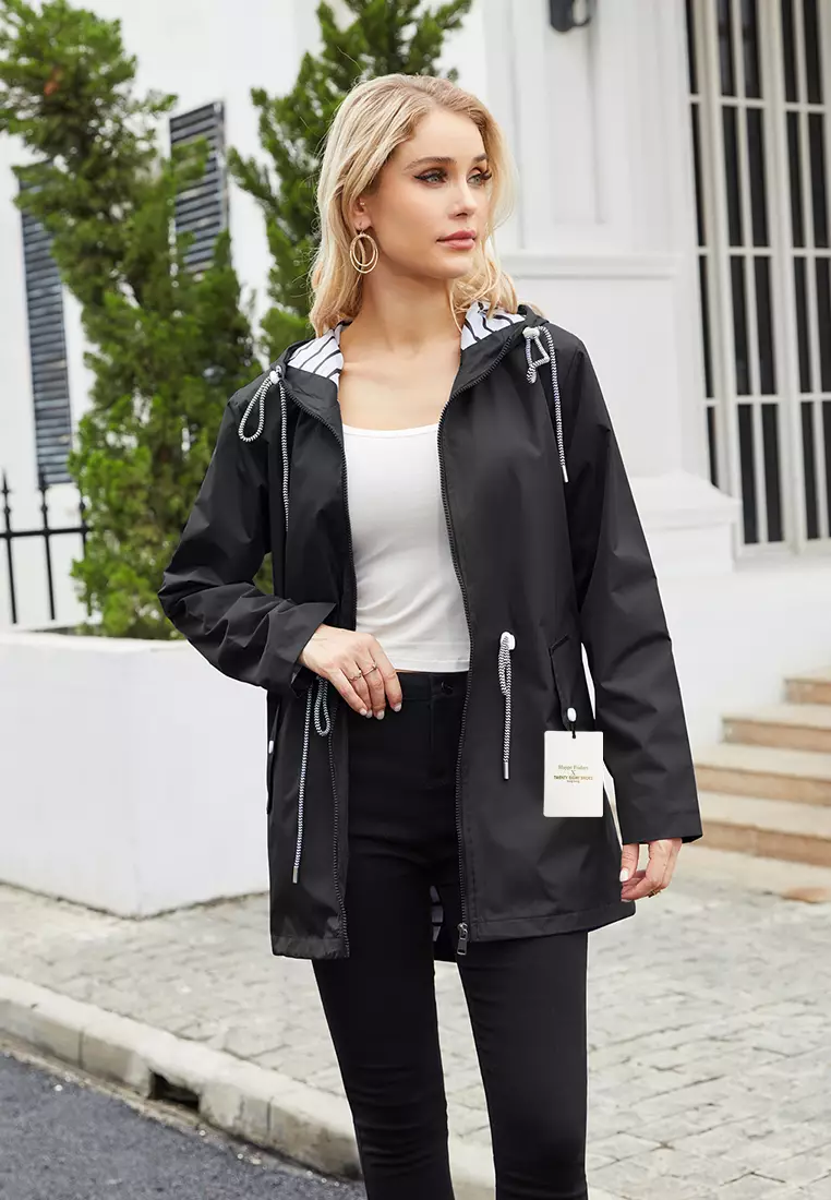 Thin clearance black raincoat