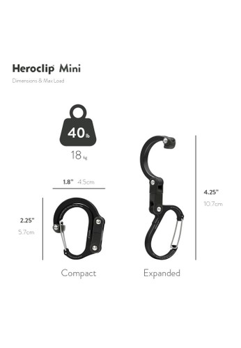 | for Purse and Backpack HEROCLIP Carabiner Clip and Hook Stroller Small 
