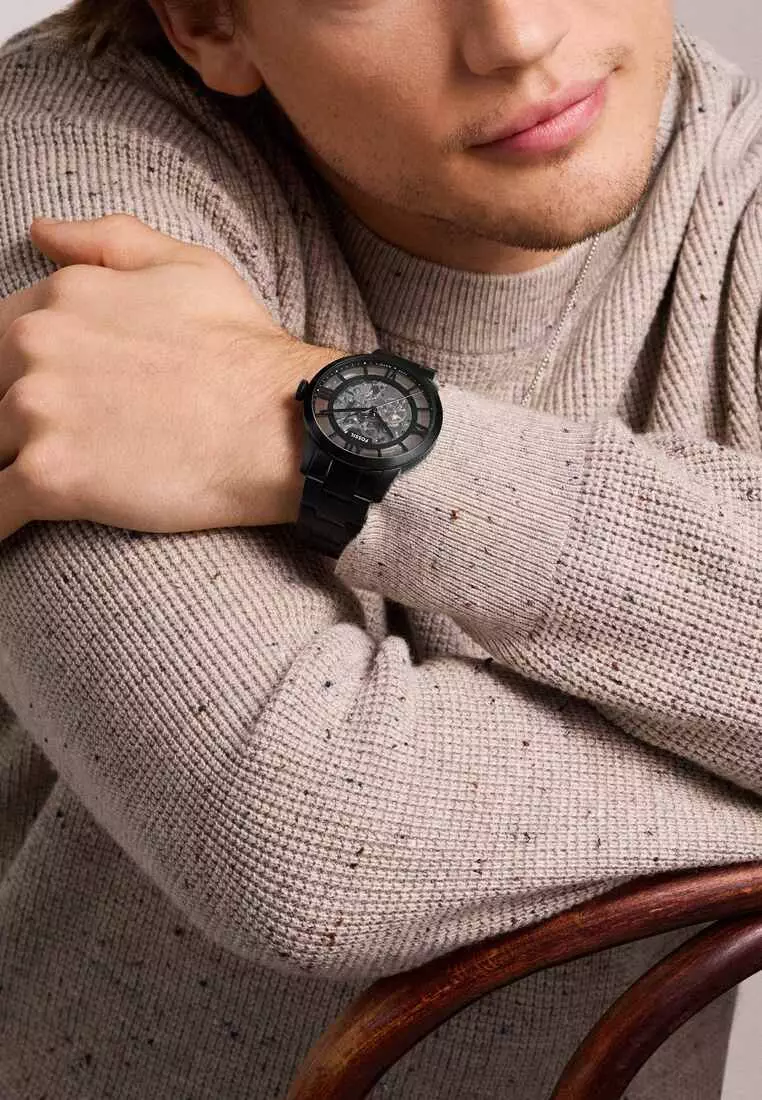 Fossil Men's Townsman Automatic Watch ( ME3269 ) - Mechanical, Black Case, Round Dial, 22 MM Black Stainless Steel Band