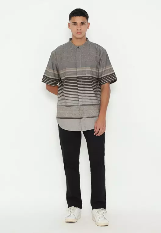 POLICE Kemeja Koko Border Regular Fit Pria