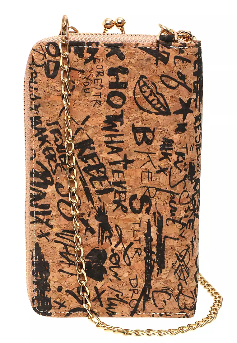 Tas Selempang Wanita Dompet Sling Bag Motif Huruf Multifungsi Many Slot Material Kulit Leather ORIGINAL