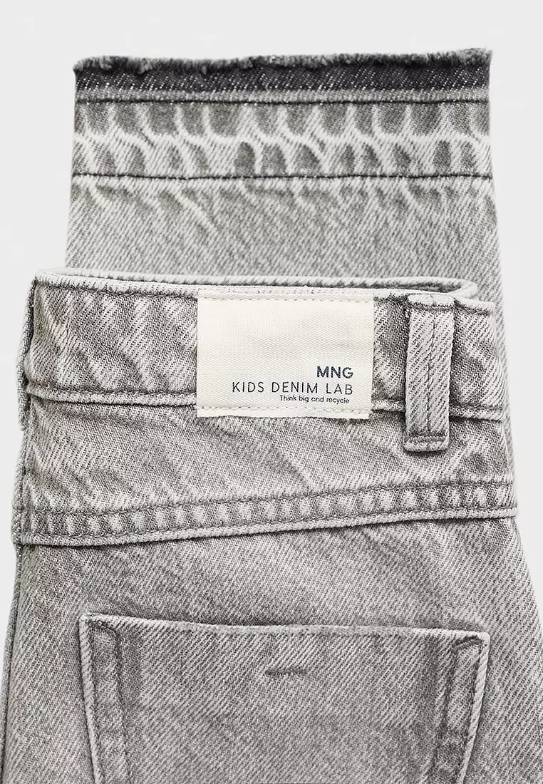 Mom Fit Decorative Rips Jeans