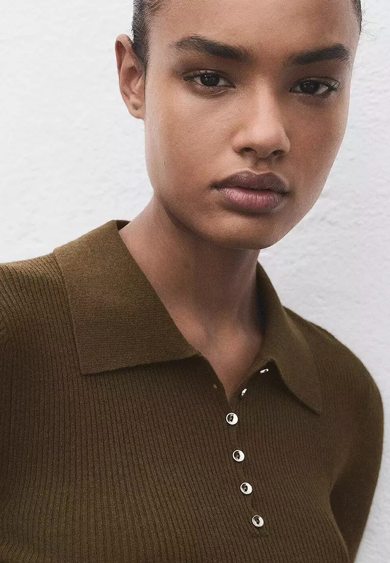 Buy Mango Polo-Neck Ribbed Sweater 2026 Online | ZALORA