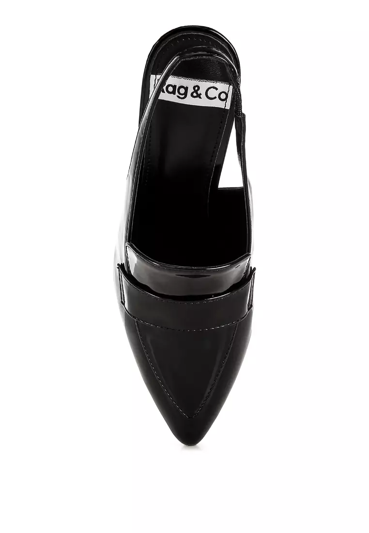Slingback Loafer Sandals In Black